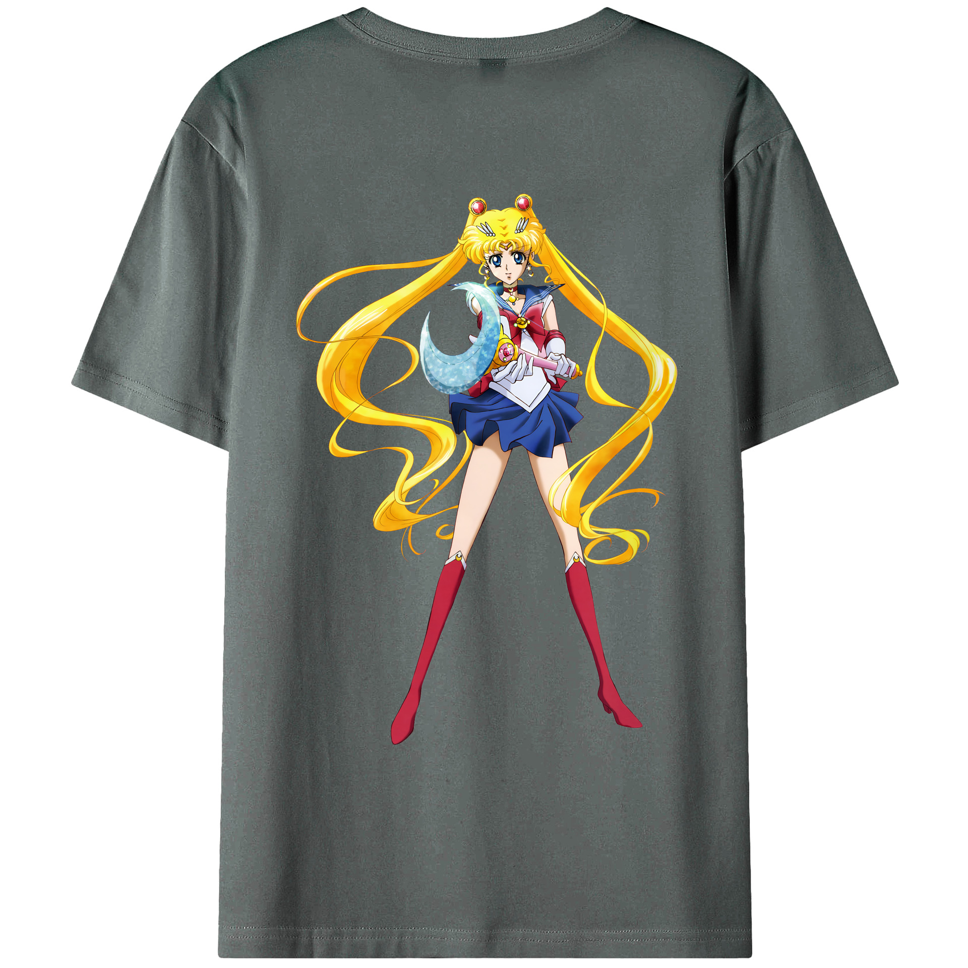 （画像用） 美少女戦士セーラームーン 月野 うさぎ つきの うさぎ Sailor Moon Tsukino Usagi 綿100％ メンズ半袖Tシャツ（バックプリント） 通気性